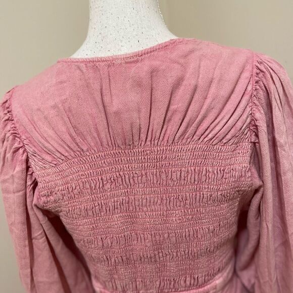 NWT Free People String Of Hearts Maxi Dress Smocked V Neck size L - Picture 8 of 9